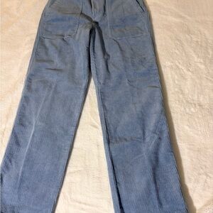 LOFT Women's Light Blue Wide Leg Corduroy Pants
